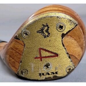 Vintage PERSIMMON Ram Milady Blonde RH Golf Club 4 Wood Lightning 500